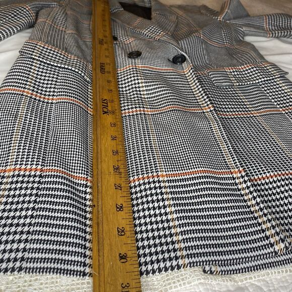 HALOGEN x ATLANTIC-PACIFIC Blazer Glen Plaid Double Breasted Womens S Black - Picture 6 of 8